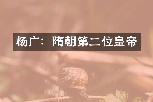 杨广：隋朝第二位皇帝
