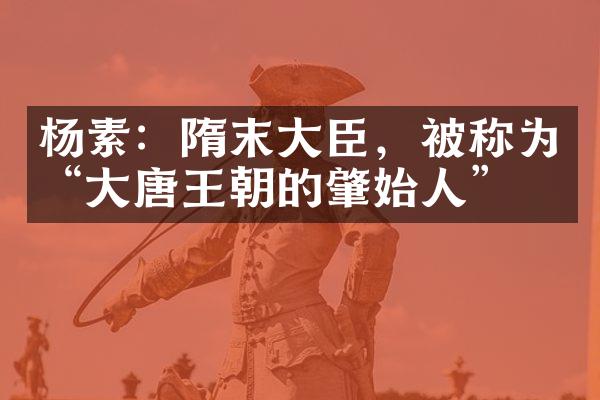 杨素：隋末大臣，被称为&ldquo;大唐王朝的肇始人&rdquo;