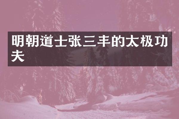 明朝道士张三丰的太极功夫