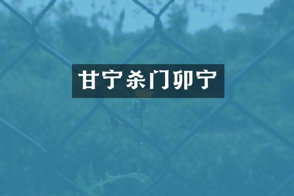 甘宁杀门卯宁