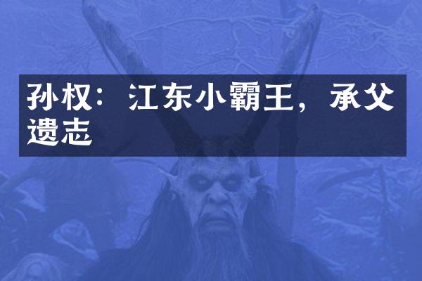 孙权：江东小霸王，承父遗志