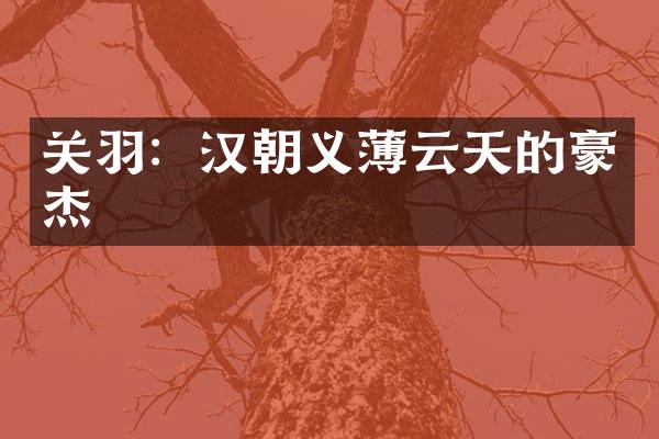 关羽：汉朝义薄云天的豪杰