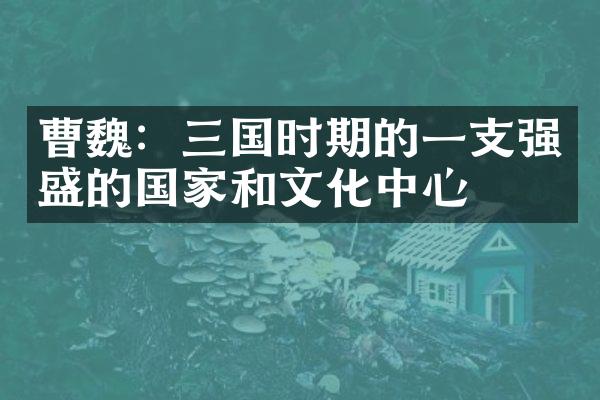 曹魏：三国时期的一支强盛的国家和文化中心