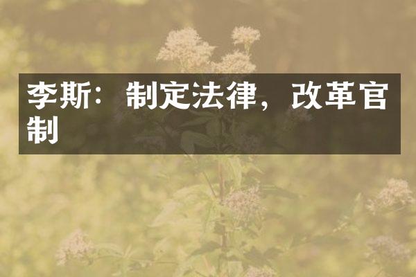 李斯：制定法律，改革官制