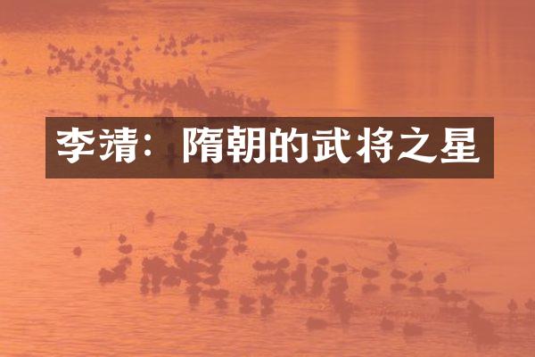 李靖：隋朝的武将之星
