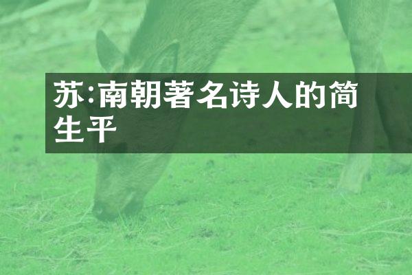 苏颋:南朝著名诗人的简单生平