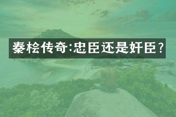 秦桧传奇:忠臣还是奸臣?