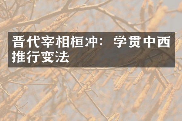 晋代宰相桓冲：学贯中西推行变法