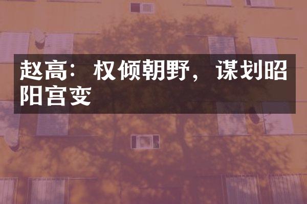 赵高：权倾朝野，谋划昭阳宫变