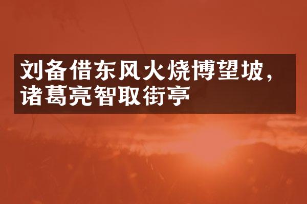 刘备借东风火烧博望坡，诸葛亮智取街亭