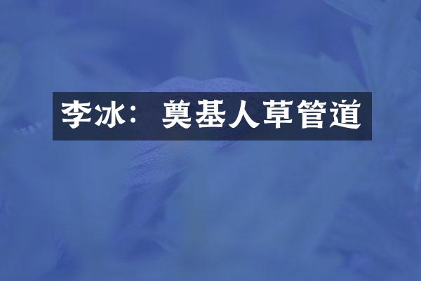 李冰：奠基人草管道