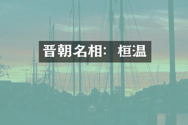晋朝名相：桓温