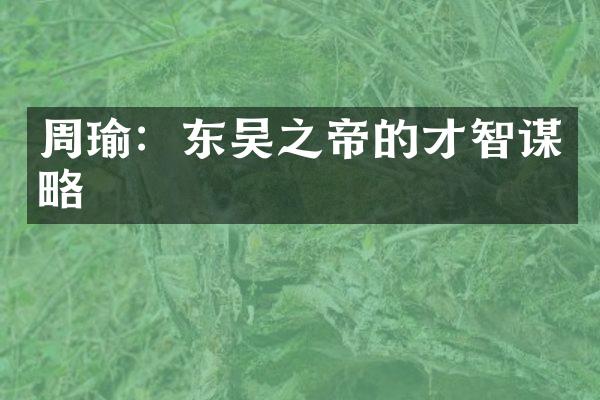 周瑜：东吴之帝的才智谋略