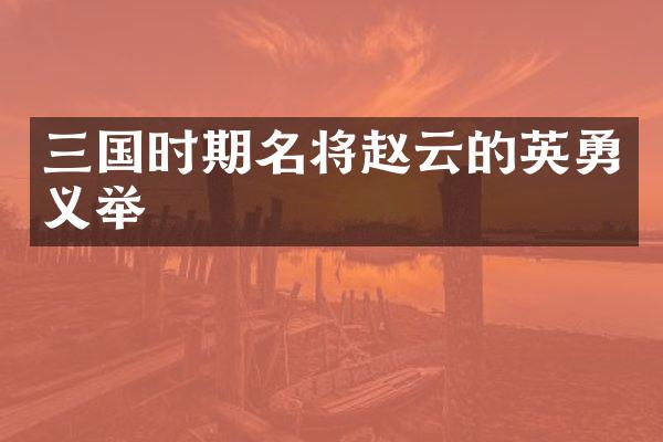 三国时期名将赵云的英勇义举