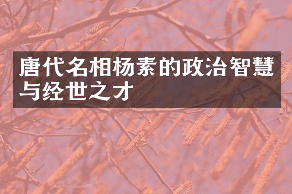 唐代名相杨素的政治智慧与经世之才