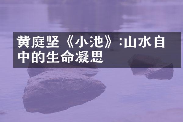 黄庭坚《小池》:山水自然中的生命凝思