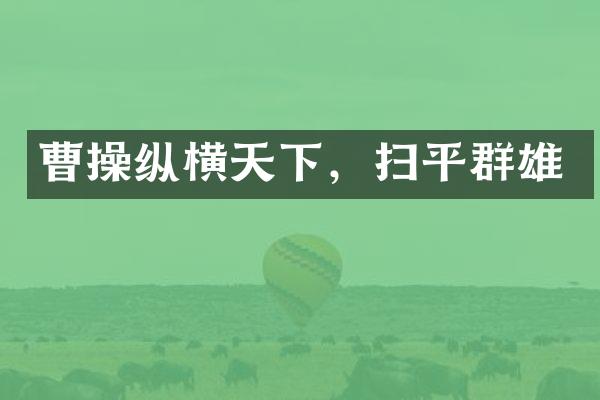 曹操纵横天下，扫平群雄