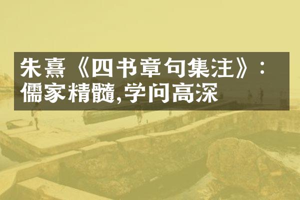 朱熹《四书章句集注》：儒家精髓,学问高深