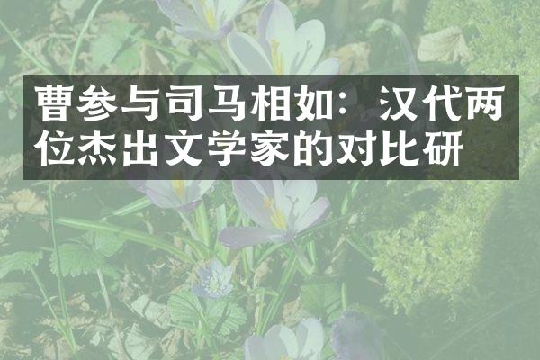 曹参与司马相如：汉代两位杰出文学家的对比研究