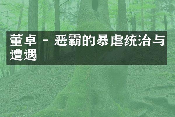 董卓 - 恶霸的暴虐统治与遭遇