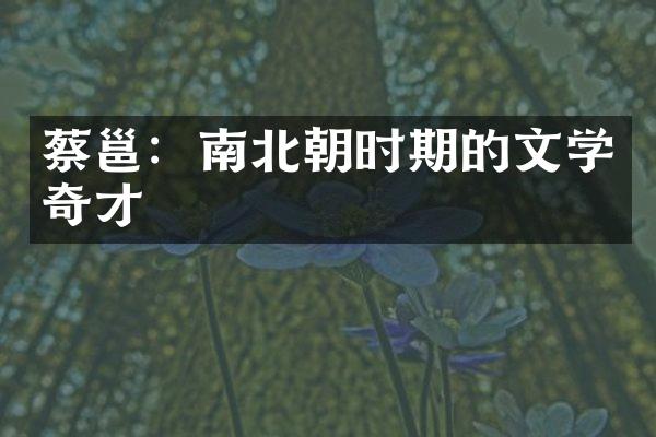 蔡邕：南北朝时期的文学奇才