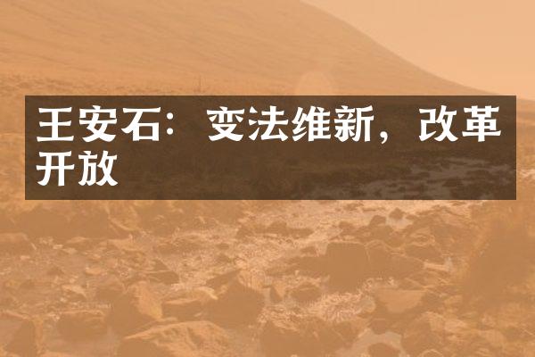 王安石：变法维新，改革开放