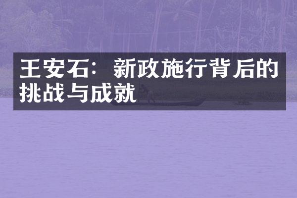 王安石：新政施行背后的挑战与成就