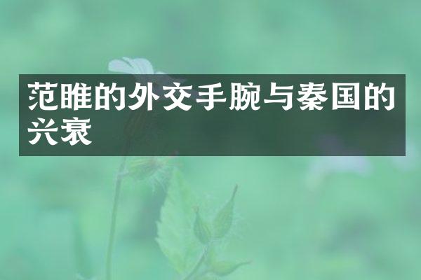 范睢的外交手腕与秦国的兴衰