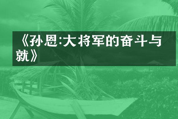 《孙恩:大将军的奋斗与成就》
