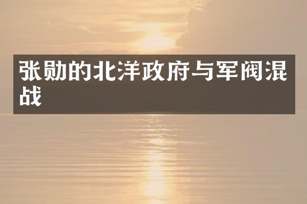 张勋的北洋政府与军阀混战