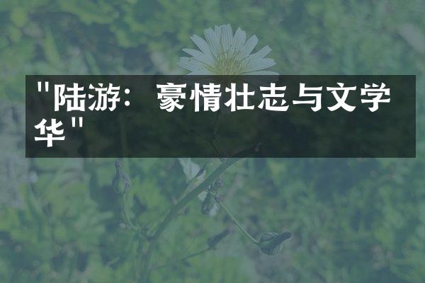 "陆游：豪情壮志与文学才华"