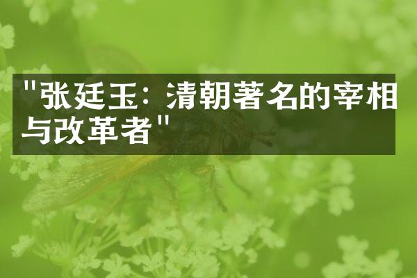 "张廷玉: 清朝著名的宰相与改革者"