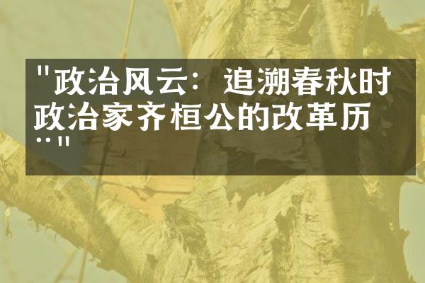 "政治风云：追溯春秋时代政治家齐桓公的改革历程"