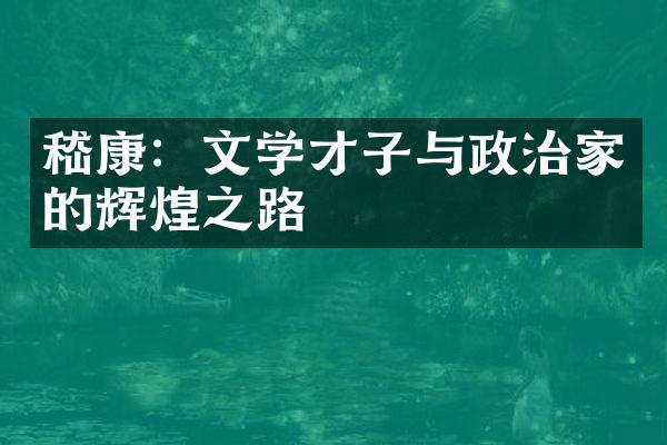 嵇康：文学才子与政治家的辉煌之路