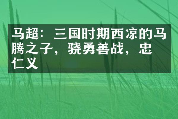 马超：三国时期西凉的马腾之子，骁勇善战，忠勇仁义