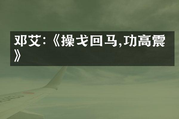 邓艾:《操戈回马,功高震主》