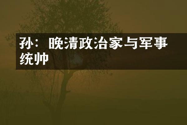 孙棨：晚清政治家与军事统帅