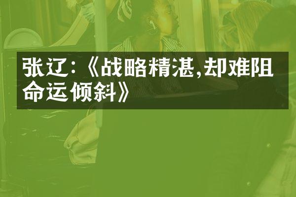 张辽:《战略精湛,却难阻挡命运倾斜》