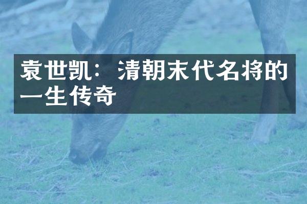 袁世凯：清朝末代名将的一生传奇