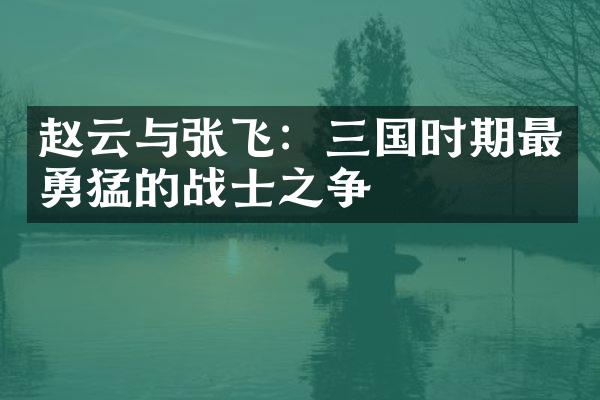 赵云与张飞：三国时期最勇猛的战士之争