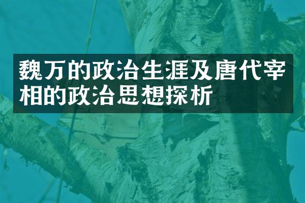 魏万的政治生涯及唐代宰相的政治思想探析