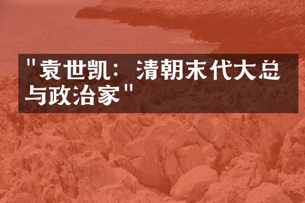 "袁世凯：清朝末代大总统与政治家"