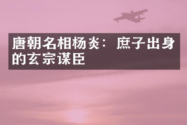 唐朝名相杨炎：庶子出身的玄宗谋臣