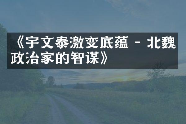 《宇文泰激变底蕴 - 北魏政治家的智谋》