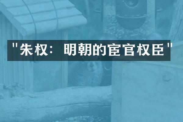"朱权：明朝的宦官权臣"
