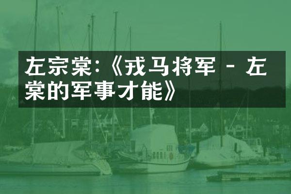 左宗棠:《戎马将军 - 左宗棠的军事才能》