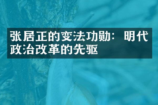 张居正的变法功勋：明代政治改革的先驱