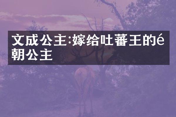 文成公主:嫁给吐蕃王的隋朝公主