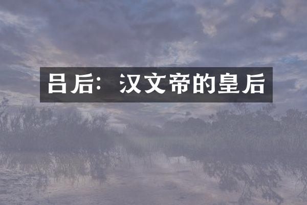 吕后：汉文帝的皇后