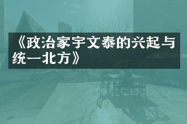 《政治家宇文泰的兴起与统一北方》